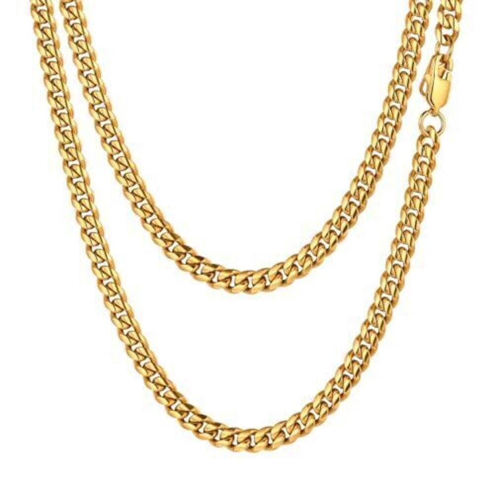 7315 Real Gold Chains for Nickel Free 24 inch 6MM 18K Gold Filled Necklace